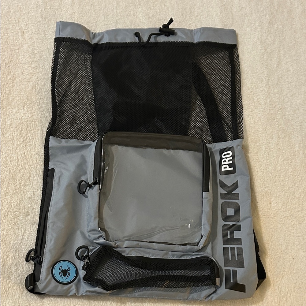 Gray and Black FEROK Pro Mesh Swimmer's Backpack